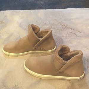 Gianni Bini Suede Faux Shearling Lined Sneakers